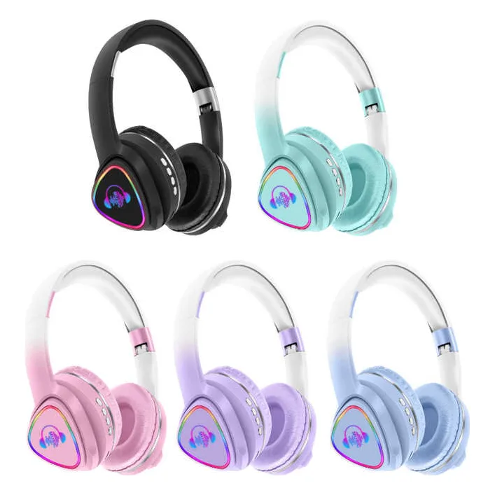 Навушники C 64096 (80) 5 кольорів, bluetooth, підсвічування, карта пам’яті, слот для AUX-кабелю, мікрофон, акум. 200 mAh, в коробці, ВИДАЄТЬСЯ МІКС ВИДІВ