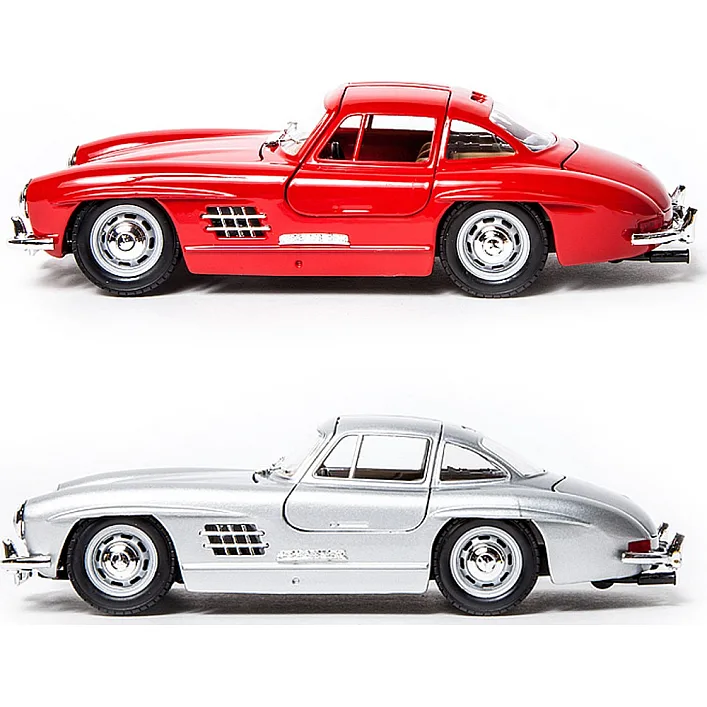 Автомодель - MERCEDES-BENZ 300 SL (1954) (асорті червоний, сріблястий, 1:24)