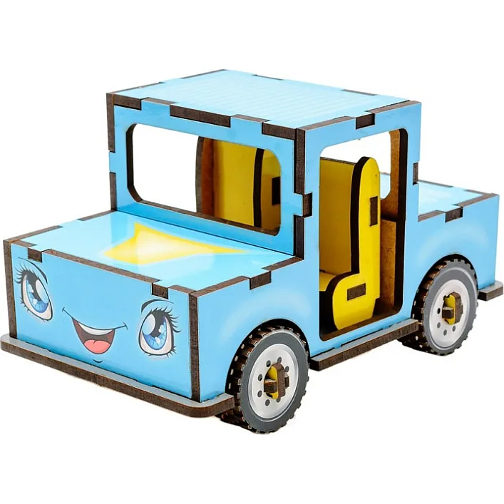 Деревянный 3D конструктор "Машинка" 43 дет. Puz-00930 г. 8,7*14*8,2 см PuzzleOK (Дер8937)