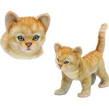Мягкая игрушка Котенок рыжий, стоящий длина 30 см, Hansa (65733)