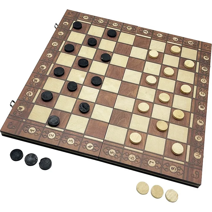 Набір настільних ігор "Шахи, нарди, шашки 3 в 1" Set1 NE-LG-11 ігрове поле 40х40 см