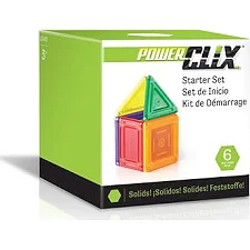 Магнітний конструктор Guidecraft PowerClix Solids Базовий набір, 6 деталей (G9481)