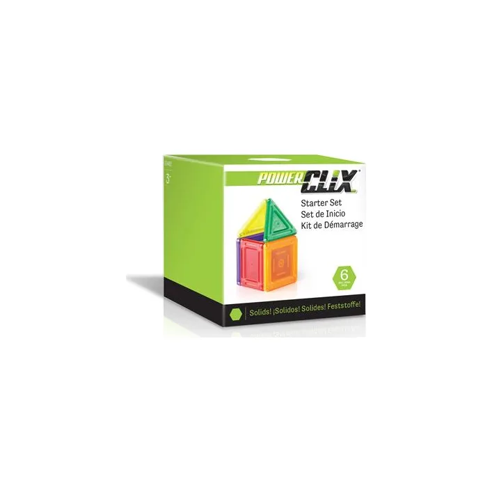 Магнитный конструктор Guidecraft PowerClix Solids Базовый набор, 6 деталей (G9481)