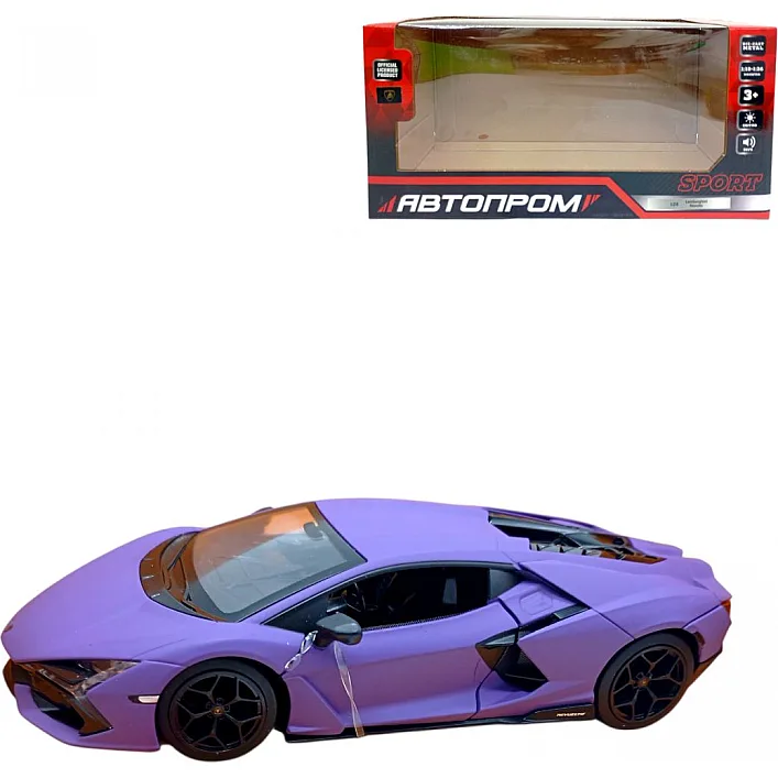 Іграшка машина мет. 1:24 Lamborghini Revuelto, батар., світло, звук, відкр. двері