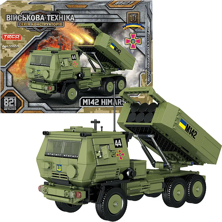 Конструктор 59659 (12) "Teko", 821 деталь, "M142 HIMARS", в коробке