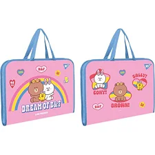 Папка-портфель YES FC на молнии с тканевыми ручками "Line Friends" 492171/492239 (Кнц2171)