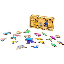 Деревянная одевалка "Мишки" 21 элм. Puz-12141 г. 18*9*4.5 см PuzzleOk (Дер2288)