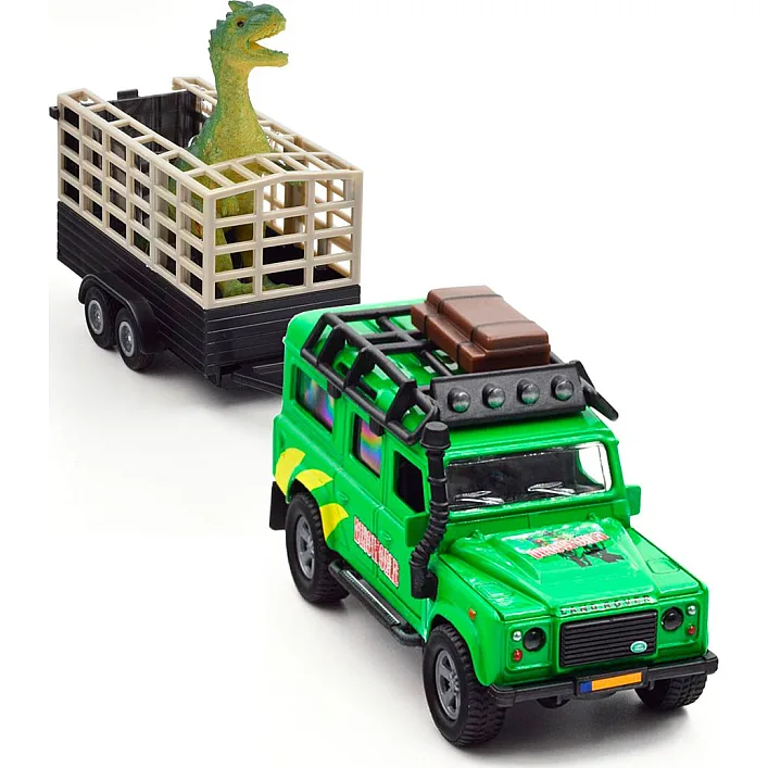 Игровой набор – LAND ROVER (с прицепом и динозавром) 520178.270 (Маш6514)