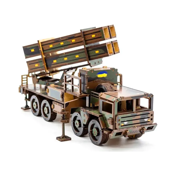 Деревянный 3D конструктор "ЗРК НАСАМС" 160 дет., 160-02397 г. 25*10*6,5 см PuzzleOk (Дер7793)