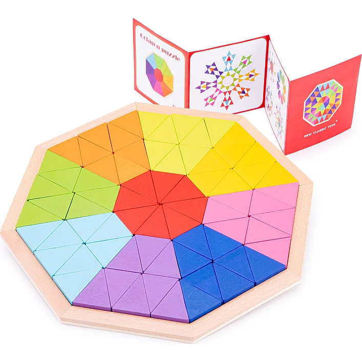 Головоломка Восьмиугольник, New Classic Toys, деревянная, 72 части, арт. 10515