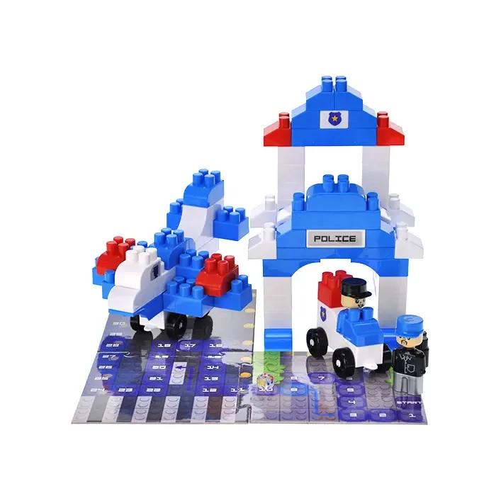 Конструктор "Block&Steps: Полицейский патруль" + ходилка и мемори игра 3в1, 94дет. QB300-002 qbee (Кон3932)