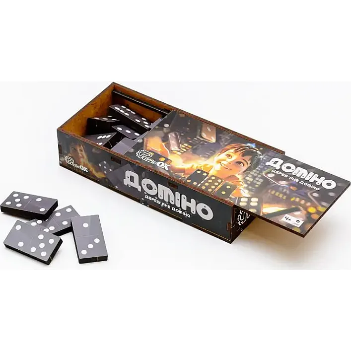 Настольная игра "Домино" деревянная в коробке Puz-22929 г.15*7*3,2см PuzzleOk (Дер9839)