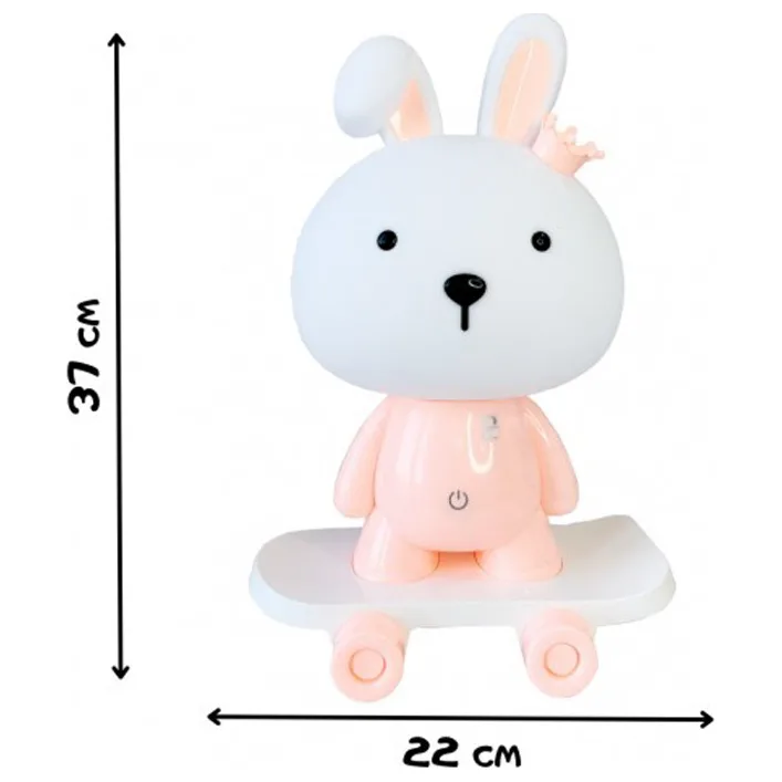 Ночник детский «Зайчик на скейте» MGZ-1407(Pink) питание от USB