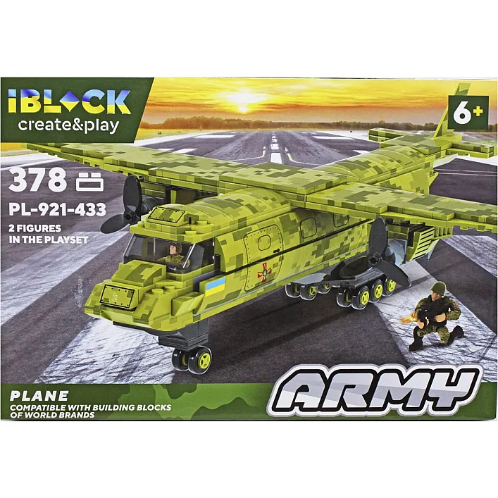 Конструктор IBLOCK PL-921-433 АРМИЯ 378 деталей, коробка 37,5*25,5*6 см (Кон4623)