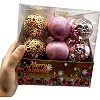 Новорічні прикраси, кульки, 18 штук, діаметр 5.5 см, в коробці