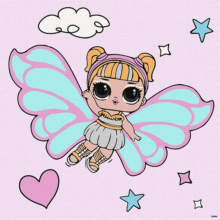 Набір для розпису по номерах для дітей "L.O.L. Surprise! O.M.G. Fairies Skystarling" 40х40 см IDEYKA (Нас8582)