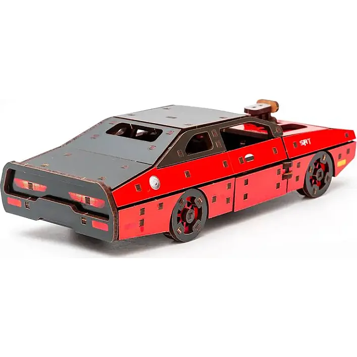 Деревянный 3D конструктор "Fast Furous" Puz-62520 125 дет., красный цвет, р. модели 21*8*5 см PuzzleOk (Дер9625)