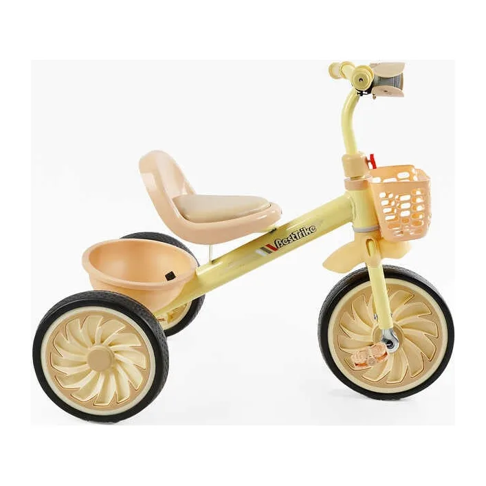 Велосипед 3-х колесный BS-33260 "Best Trike" (1) колеса EVA переднее 12', заднее 10', стальная рама, УКР. ВЗУЧИВАНИЕ, свет, 2 корзины, в коробке