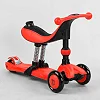 Самокат-велобег 3в1 трехколесный BS-71899 (4) Best Scooter, 3 колеса PU со светом, сидение, амортизаторы, родительская ручка