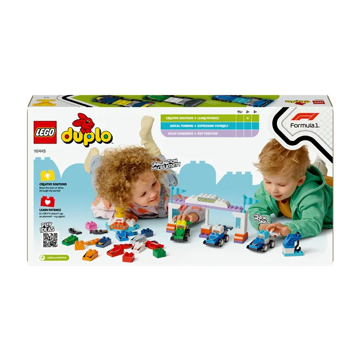 Конструктор LEGO DUPLO Town Автомобили для гонок и пилоты команд Формулы-1, 70 деталей (10445)