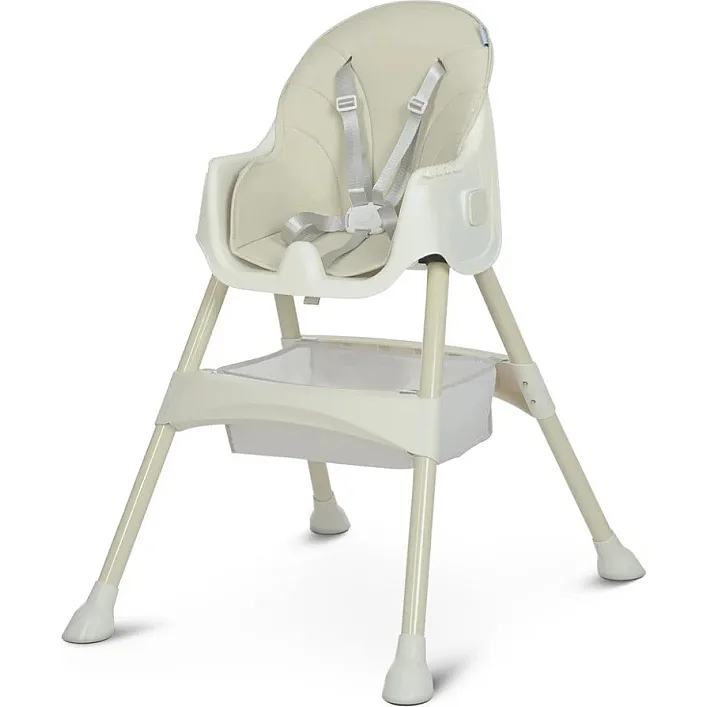 Стульчик для кормления M 4136-2 Ice Gray, складной, 5-ти точечный, экокожа