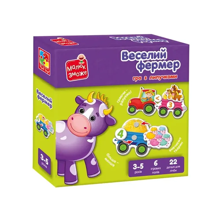 Игра развивающая с липучками "Веселый фермер" VT2100-13 Vladi Toys (Нас9549)