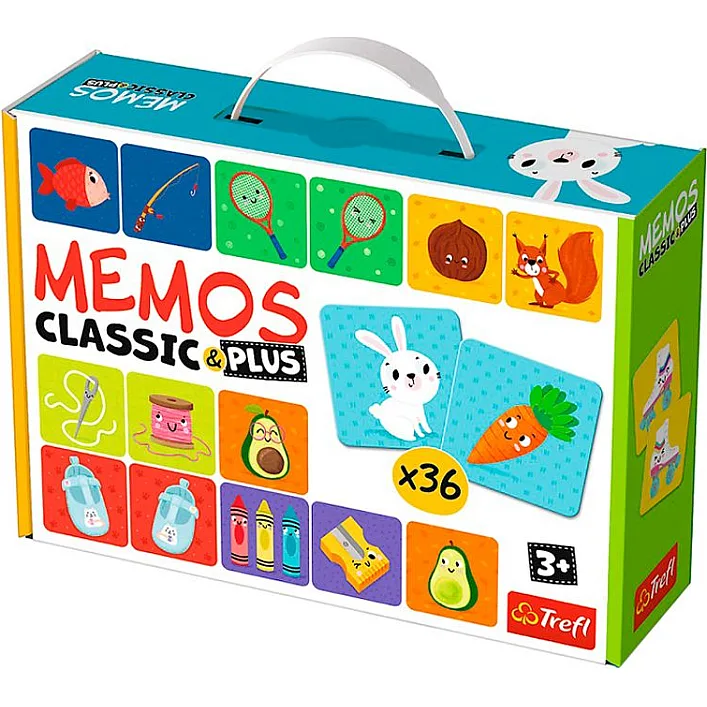 Настольная игра - "Мемос Классические плюс 36 карт Логика / Trefl