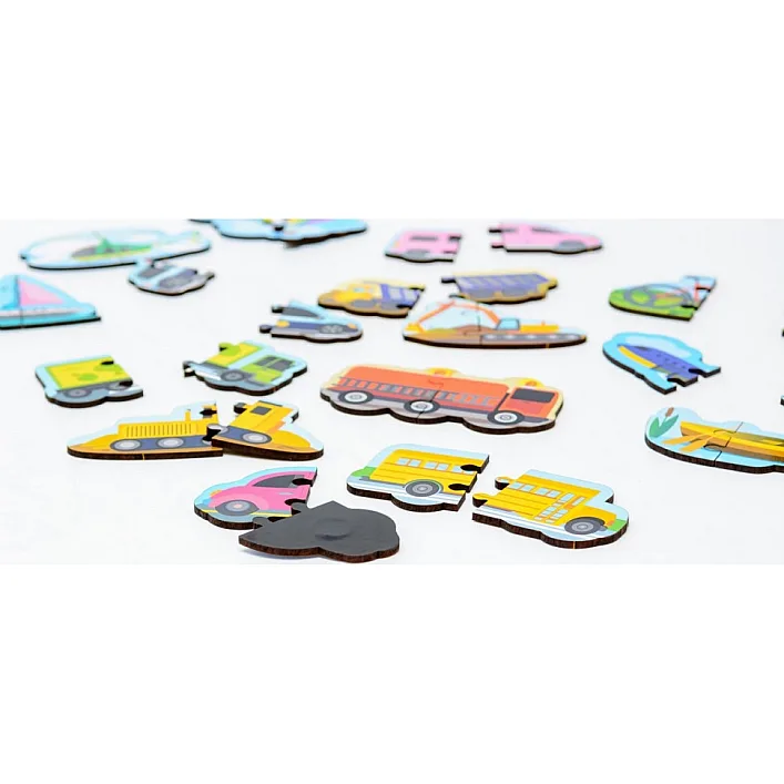 Деревянный магнитный пазл Машинки Puz-22932 PuzzleOk (Дер2955)