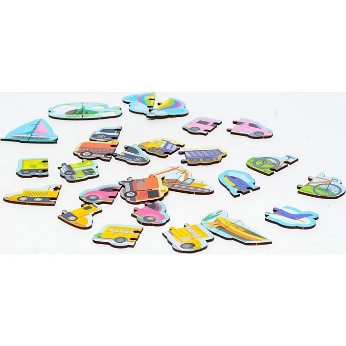 Деревянный магнитный пазл Машинки Puz-22932 PuzzleOk (Дер2955)
