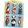 Деревянный пазл-вкладыш "Удивительные зверята-2" Ubumblebees (ПСФ131) PSF131, 6 животных