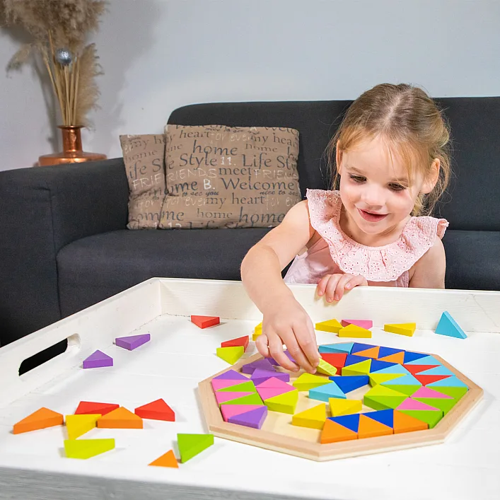 Головоломка Восьмиугольник, New Classic Toys, деревянная, 72 части, арт. 10515