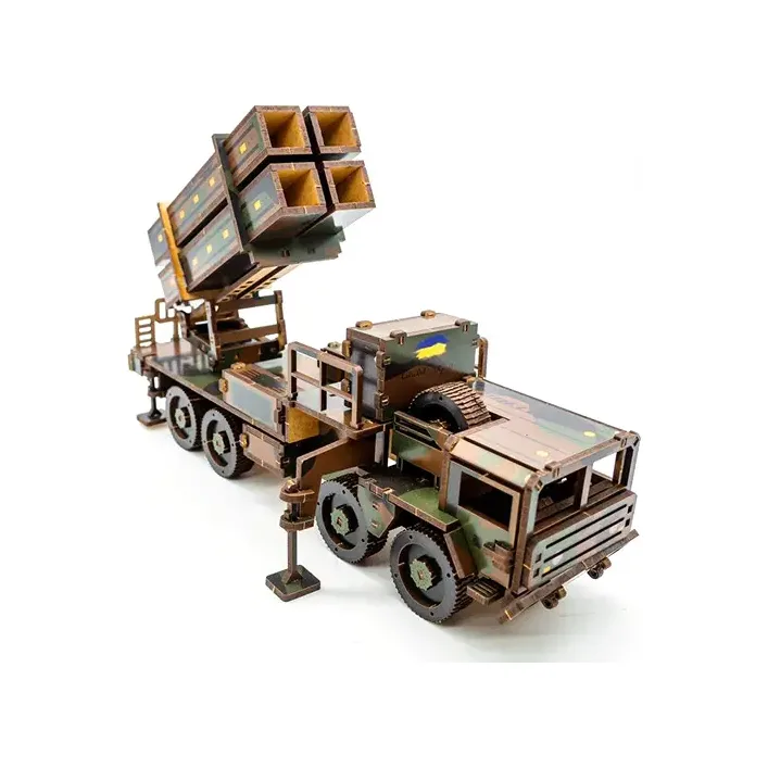 Деревянный 3D конструктор "ЗРК НАСАМС" 160 дет., 160-02397 г. 25*10*6,5 см PuzzleOk (Дер7793)