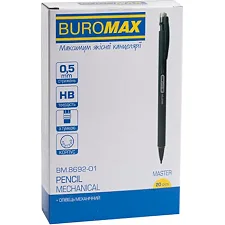 Карандаш механический BUROMAX MASTER, Rubber Touch, 0.5 мм, черный (Кнц6161)