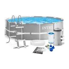 Intex Басейн каркасний 26726 NP (1) об`єм:16805л, розмір:457х122см, сходи, насос-фільтр 3785 л/год, драбина, тент, підстилка, в коробці