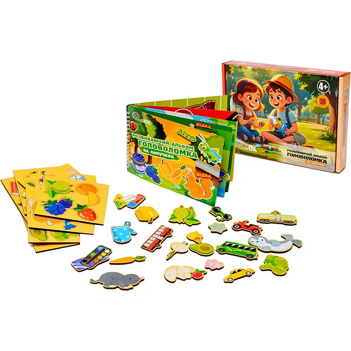 Розвиваючий альбом головоломка на липучках Puz-22925 PuzzleOk (Дер6932)