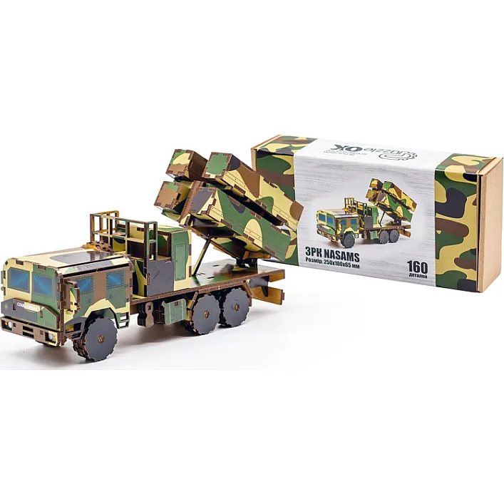 Деревянный 3D конструктор "ЗРК НАСАМС" 160 дет., 160-02397 г. 25*10*6,5 см PuzzleOk (Дер7793)
