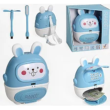 Сейф 8100-1 (16) озвучивание на английском языке, часы, музыка, песенки, USB-лампа, USB-вентилятор, регулируемые лямки, игрушечные деньги, в коробке