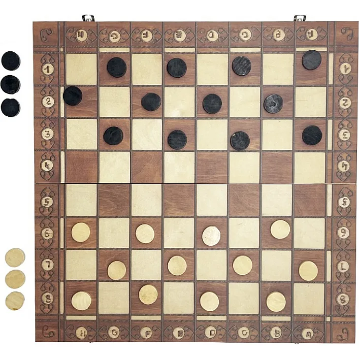 Набір настільних ігор "Шахи, нарди, шашки 3 в 1" Set1 NE-LG-11 ігрове поле 40х40 см