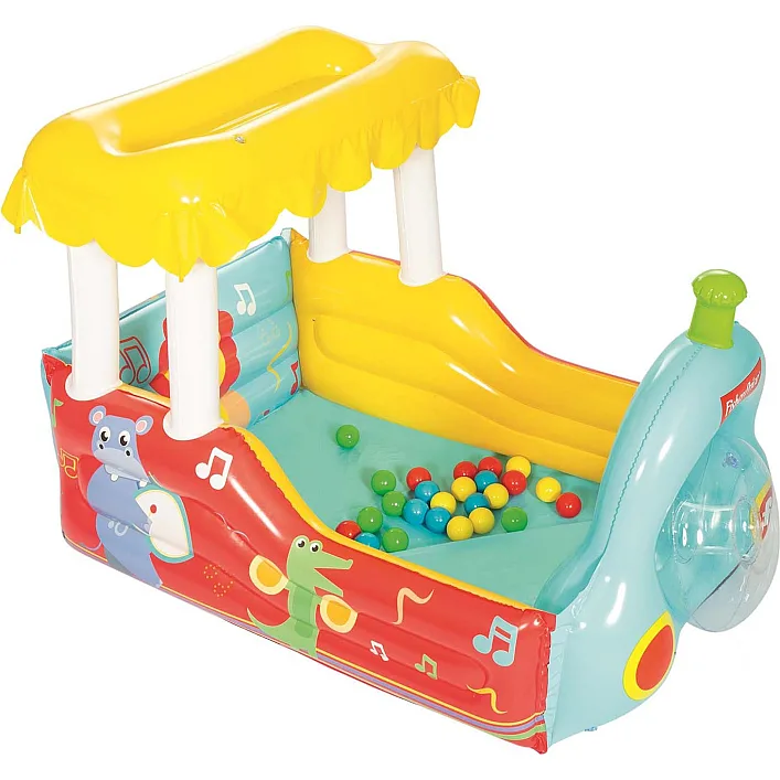 Манеж-поїзд + м'ячі Fisher-Price Bestway 93537, 132 x 94 x 89 см - різнокольоровий