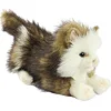 М' игрушка Котенок бежево-белый, лежащий, L. 25см, HANSA (8233)