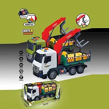 Спецтехника 687-60 C (24/2) 2 цвета, звук, подсветка, механический подъем стрелы, инерция, в коробке