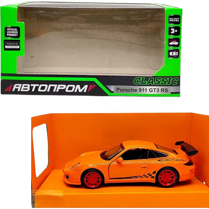 Машинка металева "АВТОПРОМ. Porsche 911 GT3 RS" (ПОМАРАНЧЕВИЙ)