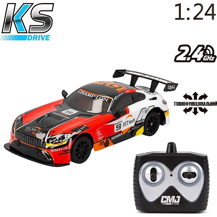 Автомобиль KS DRIVE на р/к – ROAD REBELS (1:24, 2.4 ГГц (Ghz), красный) 16599OB (Маш2238)