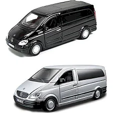 Автомодель - MERCEDES-BENZ VITO (ассорти серебристый, черный 1:32) 18-43028 BBURAGO (Маш1843)