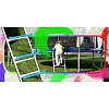 Батут THUNDER OUTSIDE PRO с наружной сеткой 12 футов 366 см черно-розовый
