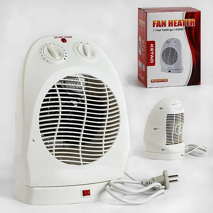 Дуйка тепловентилятор KETAO C 54635 / W-HF 1722 S (6) медная обмотка двигателя, 2 режима работы - 1000Вт и 2000Вт, поворотный механизм платформы