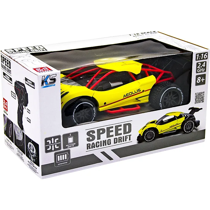 Автомобиль Speed racing drift на р/у – Aeolus (желтый, 1:16)