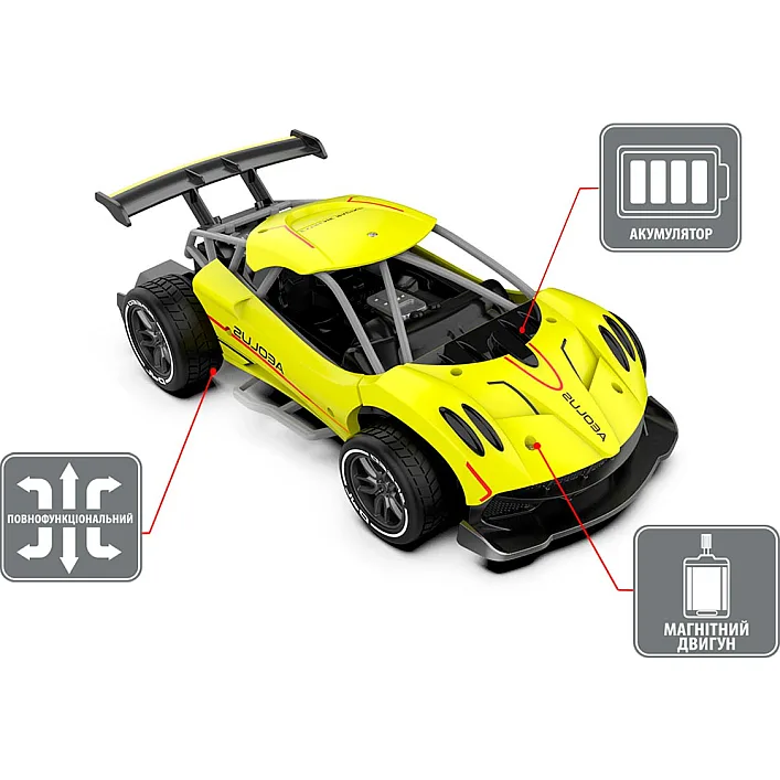 Автомобиль Speed racing drift на р/у – Aeolus (желтый, 1:16)