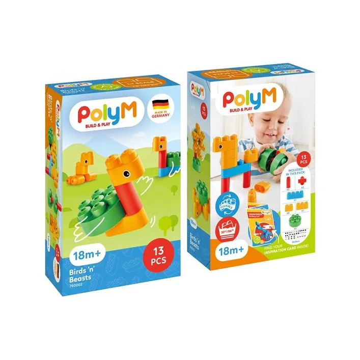 Конструктор PolyM Птицы и зверята 13 деталей (760002)