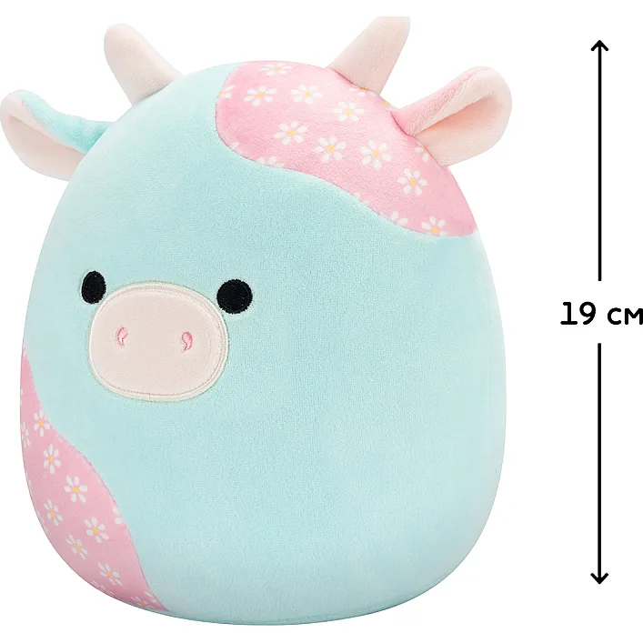 М'яка іграшка SQUISHMALLOWS - М'ЯТНА ПАСТЕЛЬНА КОРІВКА (19 cm)